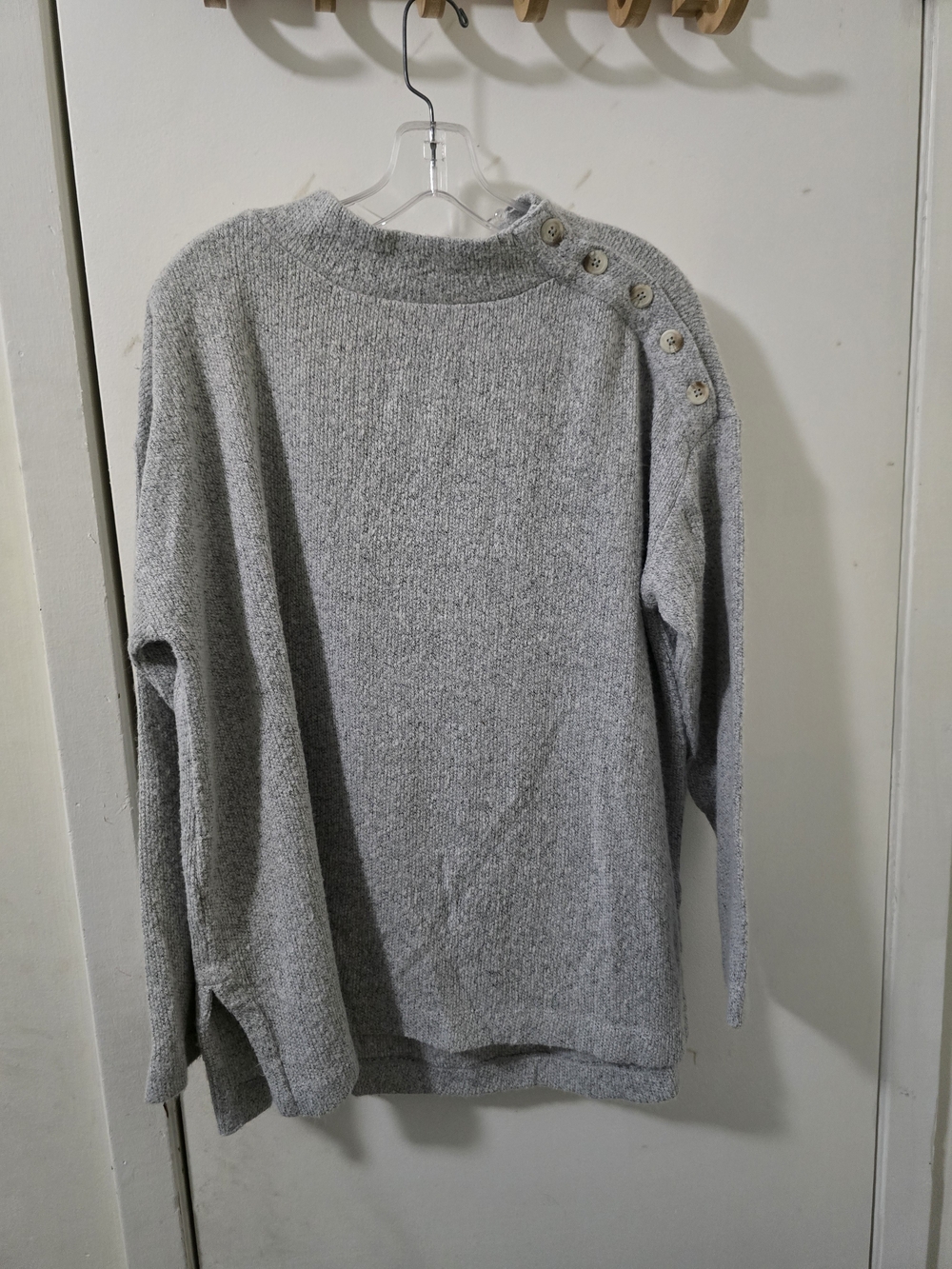 ✨ Cozy Up in Style! LOFT Mock Neck Button-Shoulder Knit Sweater ✨